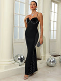 Dolly Bandage Rhinestone Gown Dress