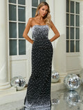 Tara Strapless Pearls Embellished Gown Dress