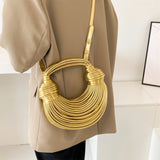 Stella Knotted Metallic Gold Handbag