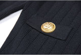 Vida V-neck Knit Cardigan with Gold Buttons