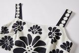 Patty Black and White Floral Print Two Piece Dress Set