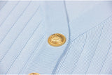 Vida V-neck Knit Cardigan with Gold Buttons