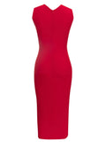 Ireka Cut Out Red Midi Dress