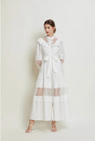 Gricely Long Sleeve Lace Patchwork Maxi Dress