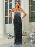 Tara Strapless Pearls Embellished Gown Dress