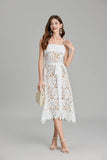 Malani Lace White Midi Dress