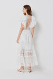 Siola Ruffle Sleeves White Maxi Summer Dress