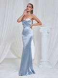 Naia Strapless Satin Mermaid Gown Dress