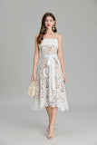 Malani Lace White Midi Dress