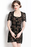 Elliana Black Lace Mini Dress