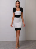 Tanith Bow Tie Colorblock Bandage Dress