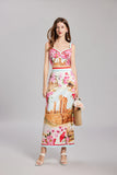 Valery Summer Vacation Flower Two Piece Set Dress