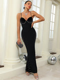 Dolly Bandage Rhinestone Gown Dress