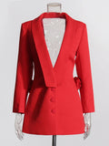 Lysandra Long Sleeve Backless Blazer Dress