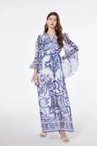 Ferina Flower Print Chiffon Flowy Maxi Dress