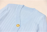 Vida V-neck Knit Cardigan with Gold Buttons