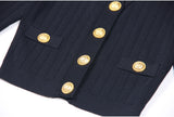 Vida V-neck Knit Cardigan with Gold Buttons