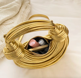 Stella Knotted Metallic Gold Handbag