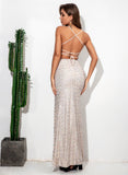 Allira Halter Sequin Gown Dress - SunsetFashionLA