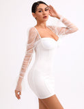 Arletta Mesh Puff Sleeve Dress - SunsetFashionLA