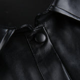Ash Cropped Vegan Leather Jacket - SunsetFashionLA
