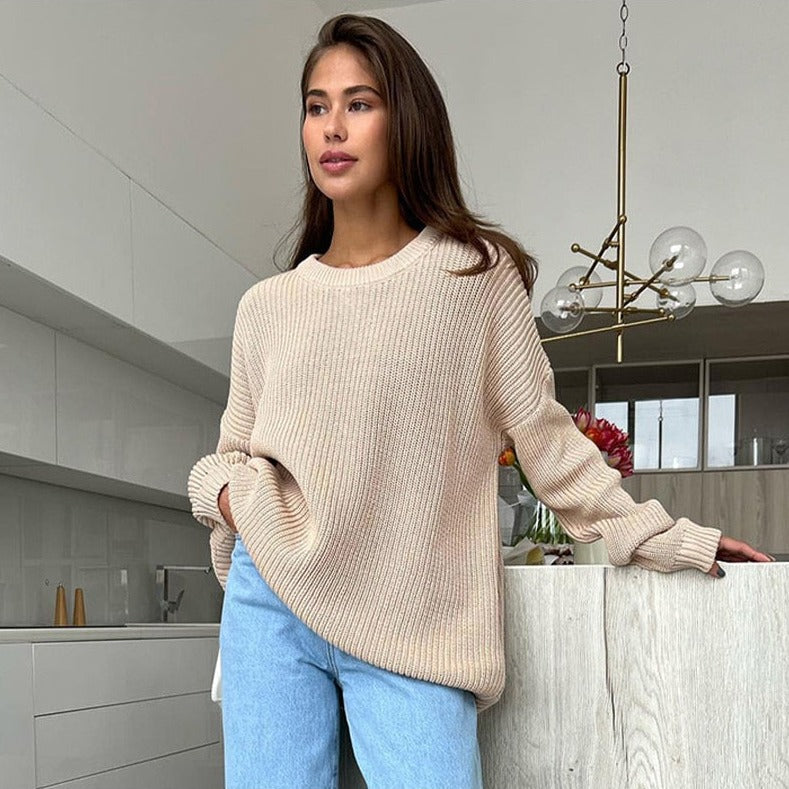 Bella Oversized Pullover Sweater - SunsetFashionLA