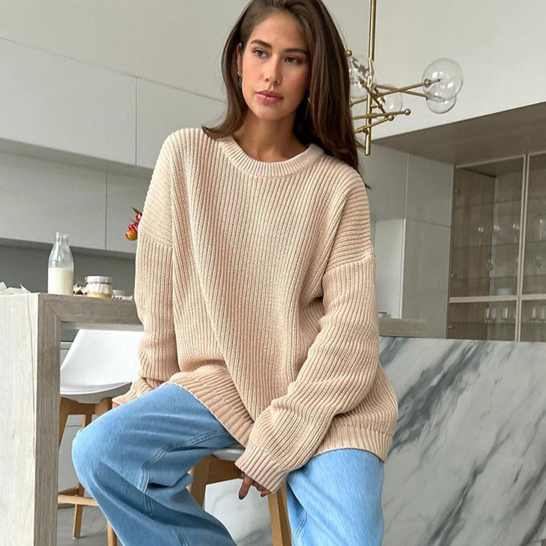 Bella Oversized Pullover Sweater - SunsetFashionLA
