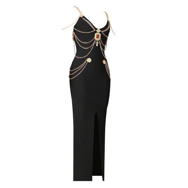 Rhinestone-Embellished Cut-Out Bandage Dress main image 1