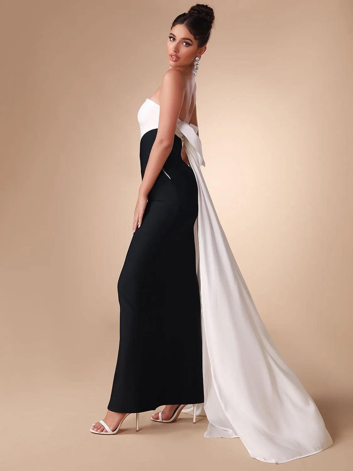 Celine Bandage Bow Gown Dress - SunsetFashionLA