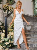 Christabel Satin Corset Gown Dress - SunsetFashionLA