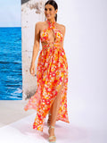 Cliodhna Halter Cut Out Gown Dress - SunsetFashionLA