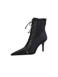 Cross Straps Pointed Toe Ankle Boots