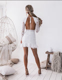 Daisy Bodycon Backless White Dress - SunsetFashionLA