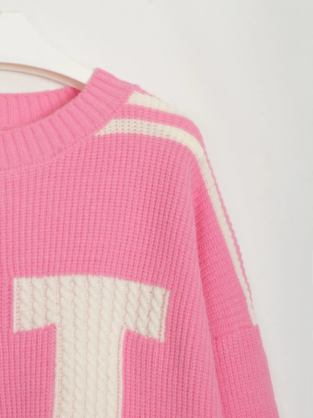 Eulalia Oversized Letterblock Knit Pullover Sweater - SunsetFashionLA