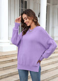 Evadne Oversized Knit Solid Color Sweater - SunsetFashionLA