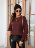 Evadne Oversized Knit Solid Color Sweater - SunsetFashionLA