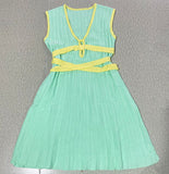 Fleur Pleated Knit Mini Dress - SunsetFashionLA