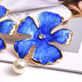 Flower-Shaped Metal Oiled Dangle Drop Earrings - SunsetFashionLA