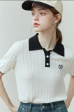 French Polo Collar Tshirt - SunsetFashionLA