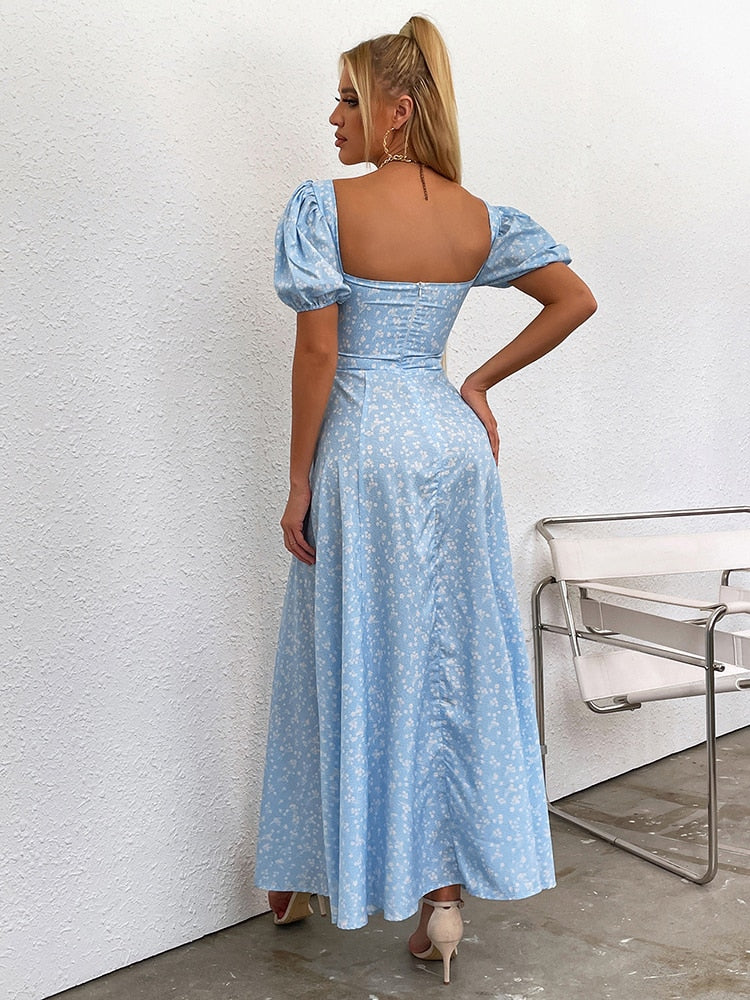 Light Blue - Gianna Flower Dress SunsetFashionLA Light Blue - Gianna Flower Dress SunsetFashionLA