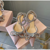 Glitter Rhinestones Crystal bowknot High Heeled Sandals