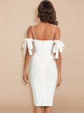 Jewel Bandage Pearl Straps Dress - SunsetFashionLA