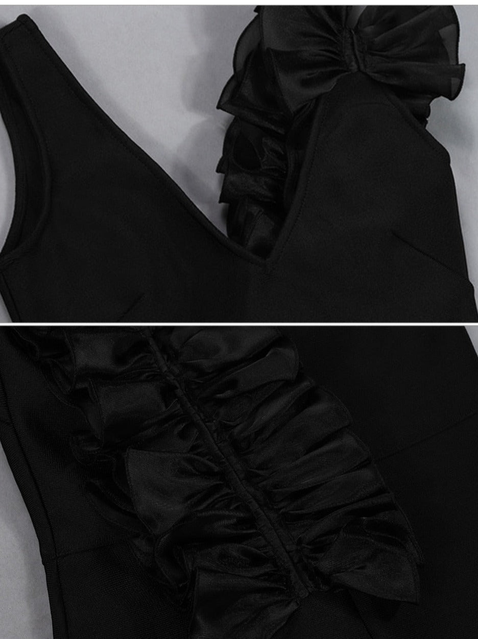 Leigh Bandage Backless Ruffle Dress - SunsetFashionLA