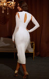 Liliana Bandage Off Shoulder Long Sleeve Dress - SunsetFashionLA