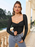 Lucy Long Sleeve Cut Out Top - SunsetFashionLA