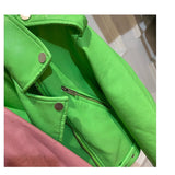 Meina Green Biker Leather Jacket - SunsetFashionLA