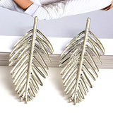 Metal Leaf Drop Earrings