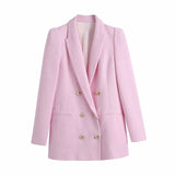 Norrie Tweed Blazer with Gold Buttons - SunsetFashionLA