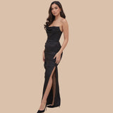 Rachel Satin Gown Dress - SunsetFashionLA