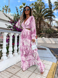 Santorini Long Sleeve Boho Dress